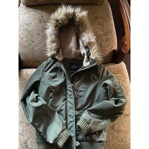American Eagle army green puffy coat!